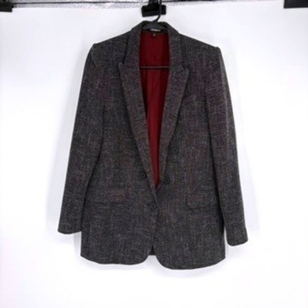 Express Blazer S Grey Textured Single Button Academia Business Casual‎